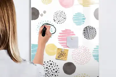 Tableau magnétique effaçable à sec cercle coloré