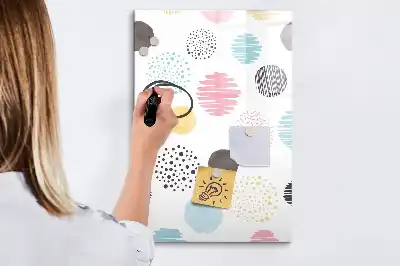 Tableau magnétique effaçable à sec cercle coloré