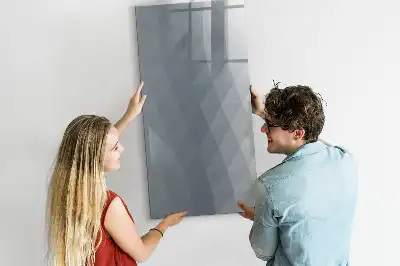 Tableau effaçable à sec magnétique motif abstraction grise de vagues