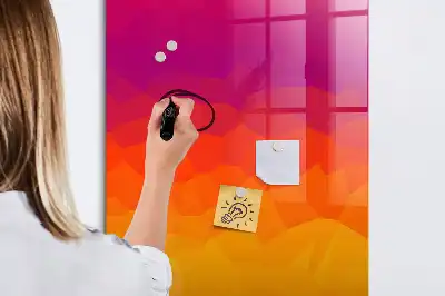 Tableau magnétique effaçable à sec motif lever de soleil en dégradé
