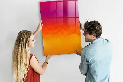 Tableau magnétique effaçable à sec motif lever de soleil en dégradé