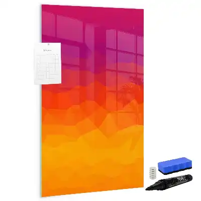 Tableau magnétique effaçable à sec motif lever de soleil en dégradé