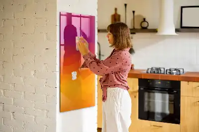 Tableau magnétique effaçable à sec motif lever de soleil en dégradé