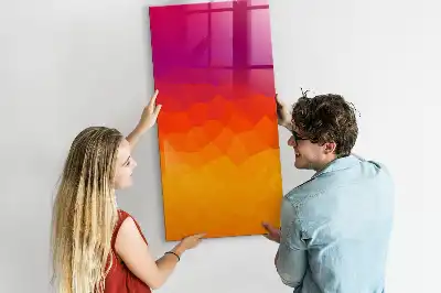 Tableau magnétique effaçable à sec motif lever de soleil en dégradé