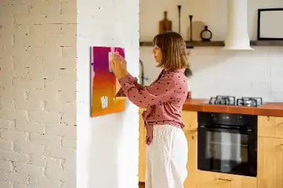 Tableau magnétique effaçable à sec motif lever de soleil en dégradé