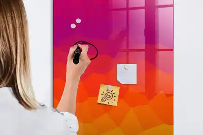Tableau magnétique effaçable à sec motif lever de soleil en dégradé