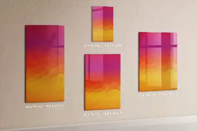 Tableau magnétique effaçable à sec motif lever de soleil en dégradé