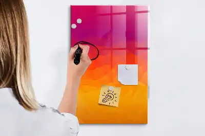 Tableau magnétique effaçable à sec motif lever de soleil en dégradé