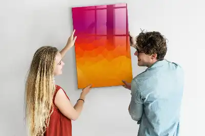 Tableau magnétique effaçable à sec motif lever de soleil en dégradé