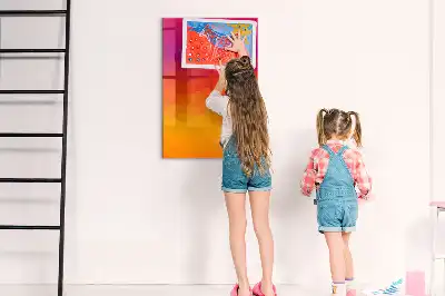 Tableau magnétique effaçable à sec motif lever de soleil en dégradé