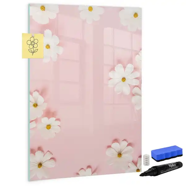 Tableau magnétique effaçable à sec motif fleurs