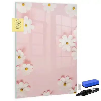 Tableau magnétique effaçable à sec motif fleurs