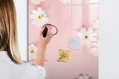 Tableau magnétique effaçable à sec motif fleurs