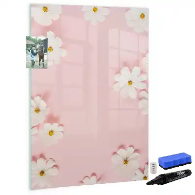 Tableau magnétique effaçable à sec motif fleurs