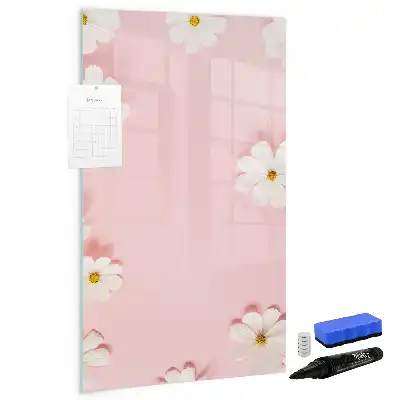 Tableau magnétique effaçable à sec motif fleurs