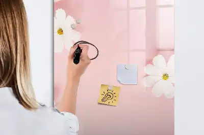 Tableau magnétique effaçable à sec motif fleurs