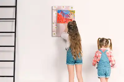 Tableau magnétique effaçable à sec motif fleurs