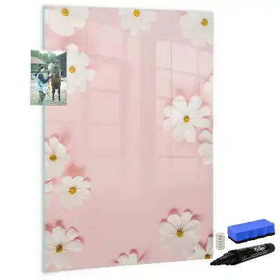 Tableau magnétique effaçable à sec motif fleurs
