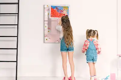 Tableau magnétique effaçable à sec motif fleurs