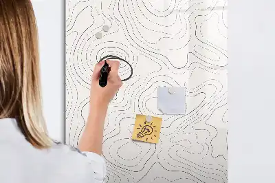 Tableau magnétique effaçable à sec motif lignes abstraites