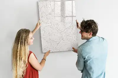 Tableau magnétique effaçable à sec motif lignes abstraites