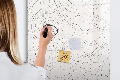 Tableau magnétique effaçable à sec motif lignes abstraites