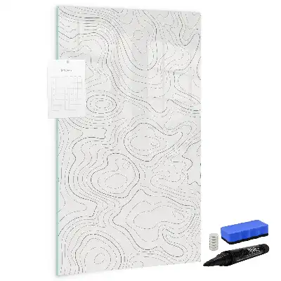 Tableau magnétique effaçable à sec motif lignes abstraites