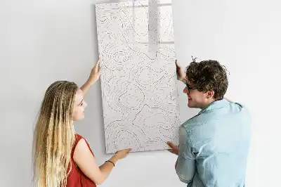 Tableau magnétique effaçable à sec motif lignes abstraites