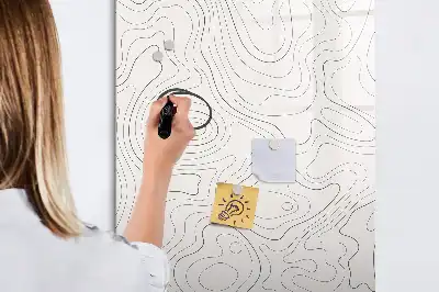 Tableau magnétique effaçable à sec motif lignes abstraites
