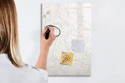 Tableau magnétique effaçable à sec motif lignes abstraites
