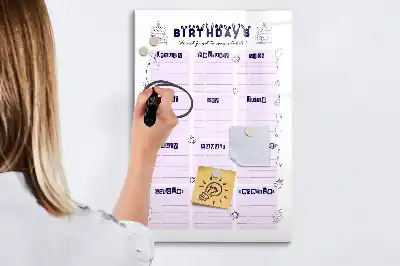 Tableau magnétique effaçable à sec lieu de naissance
