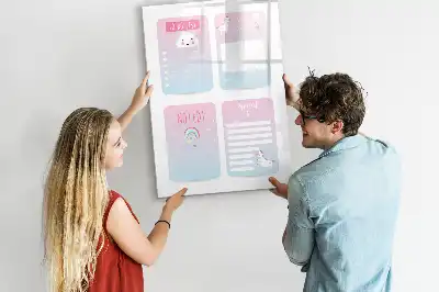 Tableau effaçable à sec magnétique planificateur motif licorne
