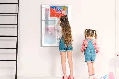 Tableau effaçable à sec magnétique planificateur motif licorne