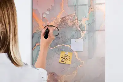 Tableau magnétique effaçable à sec en finition marbre