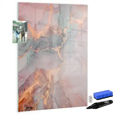 Tableau magnétique effaçable à sec en finition marbre