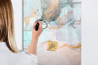 Tableau effaçable à sec magnétique motif encres abstraites