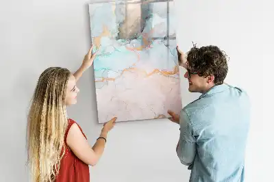 Tableau effaçable à sec magnétique motif encres abstraites