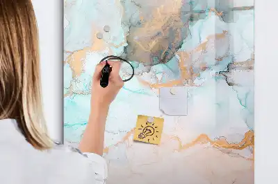 Tableau effaçable à sec magnétique motif encres abstraites