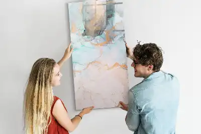 Tableau effaçable à sec magnétique motif encres abstraites