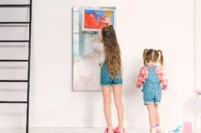 Tableau effaçable à sec magnétique motif encres abstraites