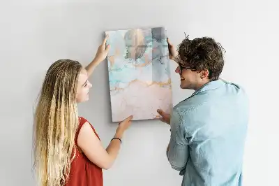 Tableau effaçable à sec magnétique motif encres abstraites