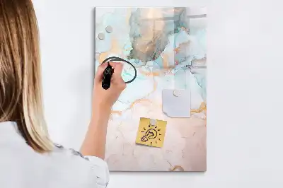 Tableau effaçable à sec magnétique motif encres abstraites