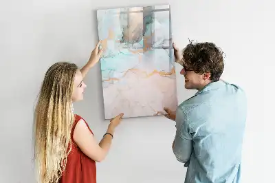 Tableau effaçable à sec magnétique motif encres abstraites