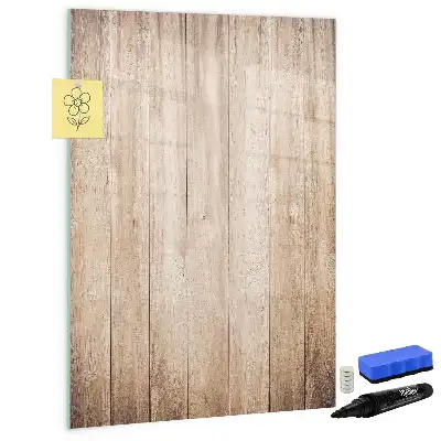 Tableau magnétique effaçable à sec en planches de bois clair