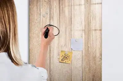 Tableau magnétique effaçable à sec en planches de bois clair
