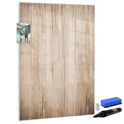 Tableau magnétique effaçable à sec en planches de bois clair