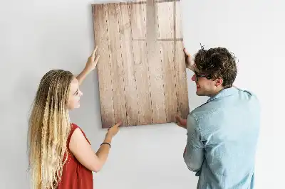 Tableau magnétique effaçable à sec en planches de bois clair