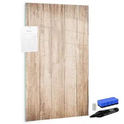 Tableau magnétique effaçable à sec en planches de bois clair