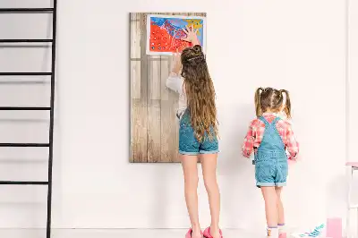 Tableau magnétique effaçable à sec en planches de bois clair