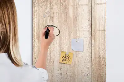 Tableau magnétique effaçable à sec en planches de bois clair